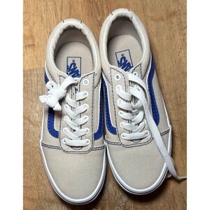 Vans Ward‎ Youth Boys Size 2.5 Canvas Grey Blue Classic Skate Sneakers Shoes NEW